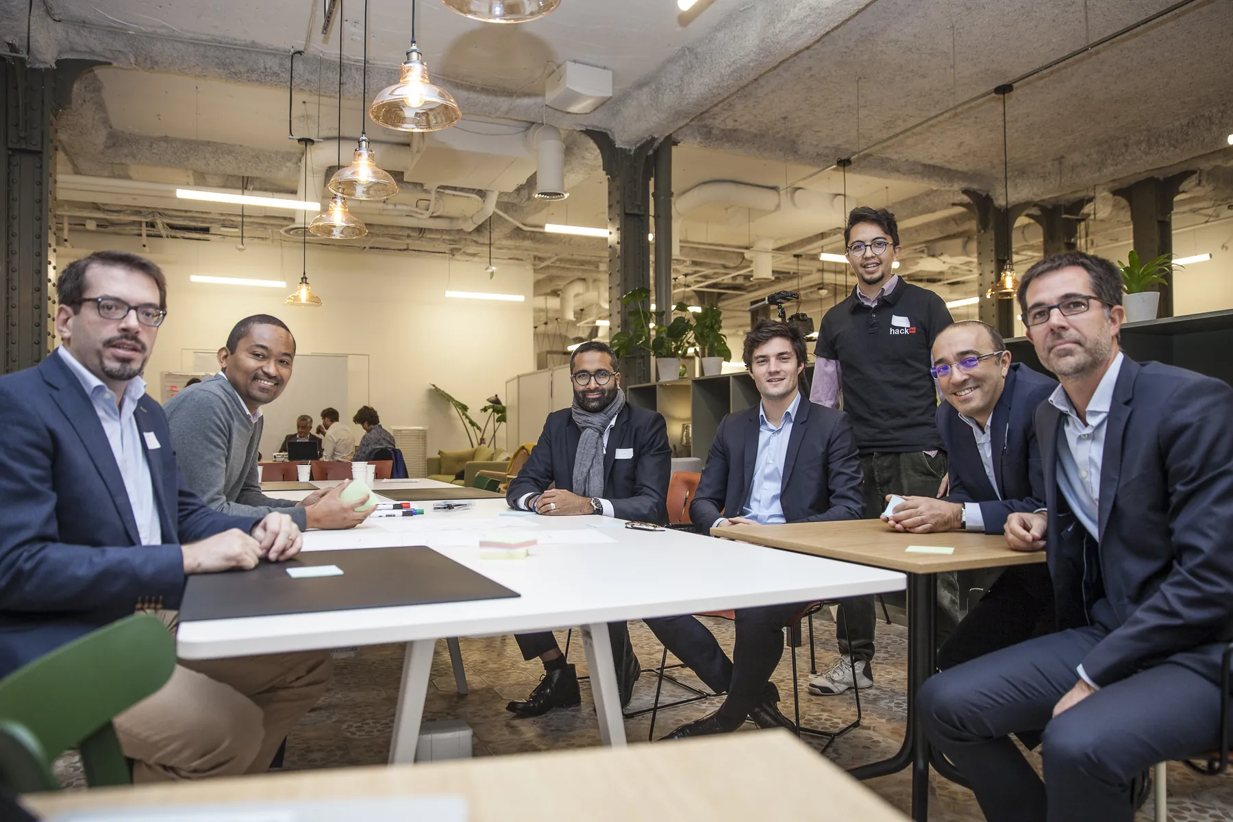 Corporate teams in a workshop